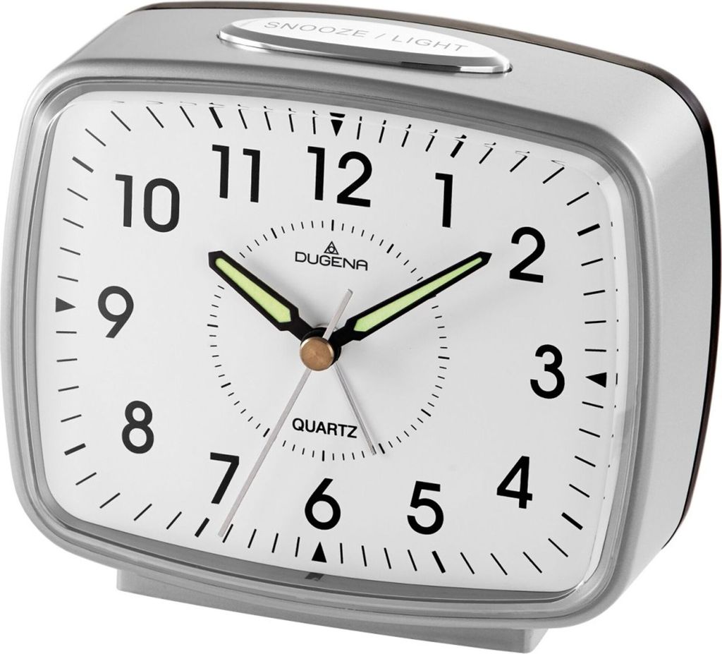 DUGENA 4460608 Wecker Alarm Analog schwarz silber Produktbild 