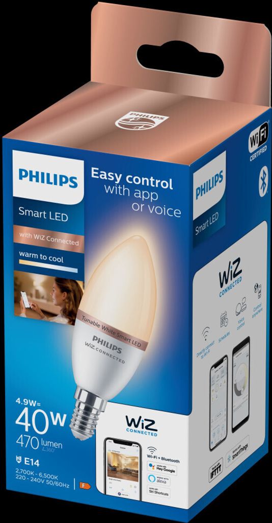 Smart LED 40 Watt Kerze C37 E14 927-65 Produktbild 