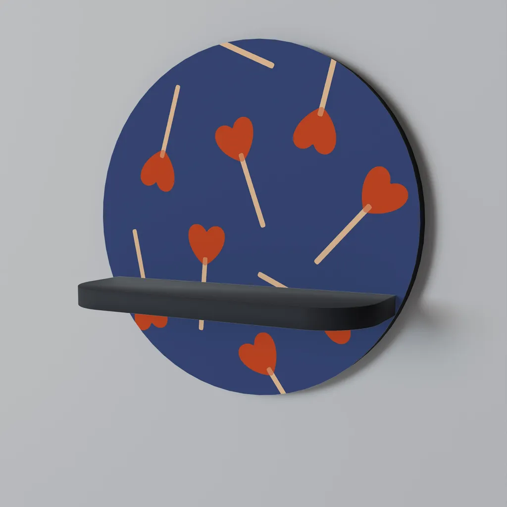 Étagère ronde noire SWEET LOVE : gagnez de la place avec style au mur