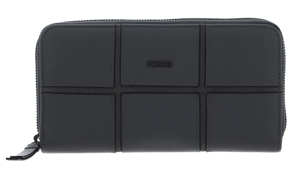 Portafoglio Picard OXO 1 Zip Around Rock Grigio in Vera Pelle - Offerta - 3