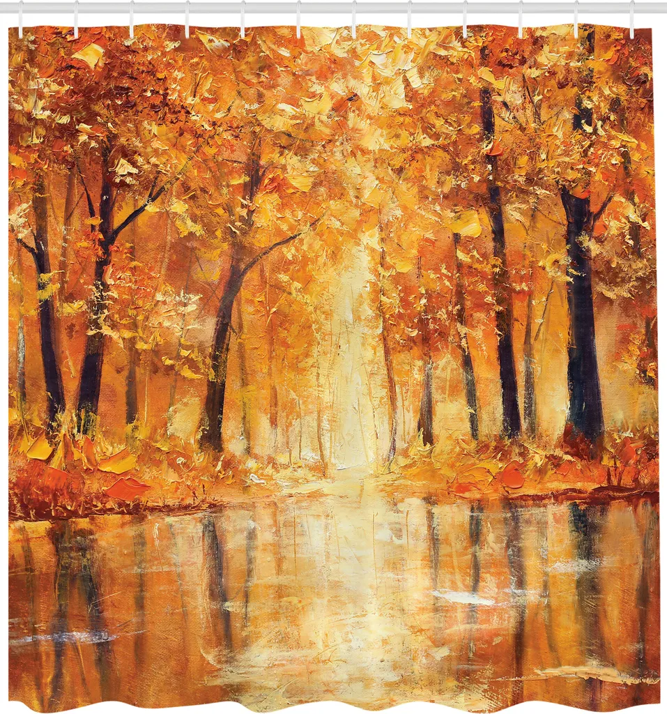 Grand Rideau de Douche 175x240 cm Idéal pour Salle de Bain Automnale
