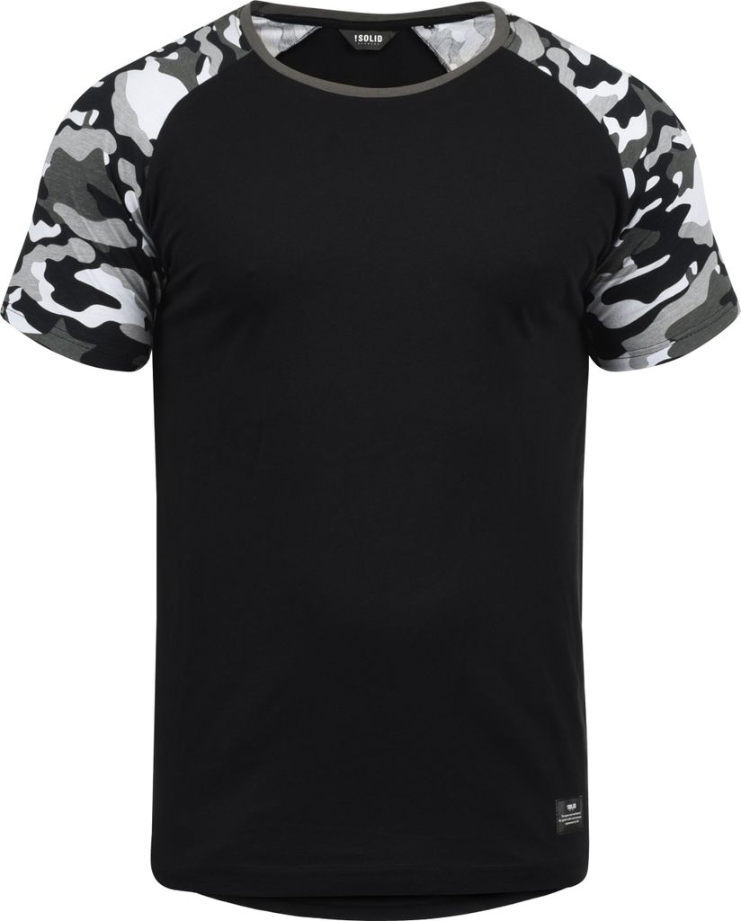 SOLID SDCahil Herren T-Shirt Kurzarm Shirt mit Rundhals-Ausschnitt Camouflage-Muster Baumwollmischung Regular fit