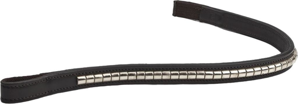 Velociti - Pferde-Stirnriemen "Rapida", Stirnband, Leder ER2078 (Cob) (Schwarz/Silber)