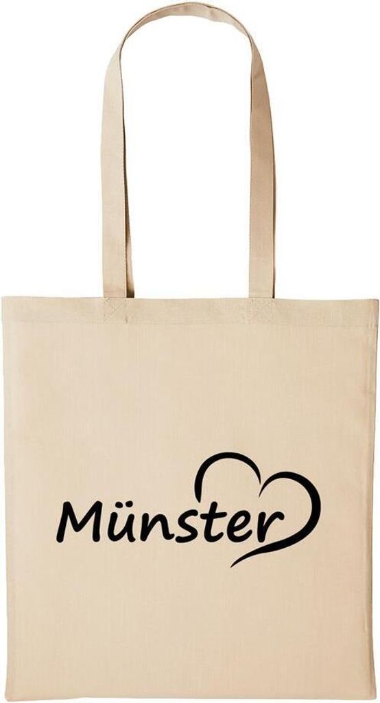 Huuraa Baumwollbeutel Münster Geschenk Einkaufstasche Natural 10 Liter Baumwolle Münster Accessoire