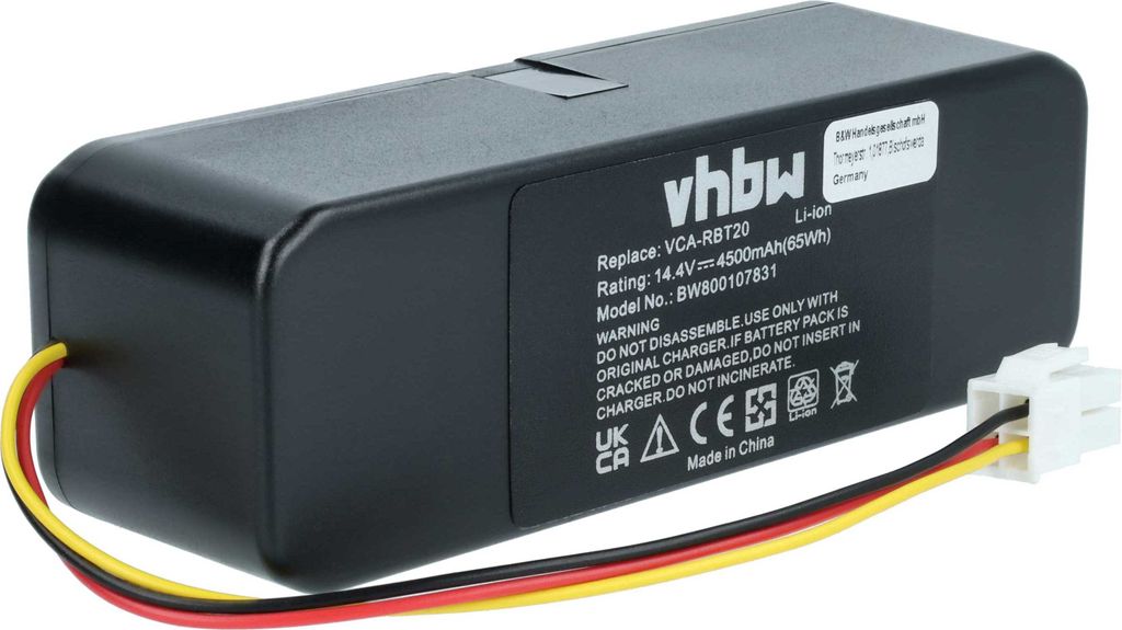 vhbw Akku kompatibel mit Samsung Navibot SR8824, SR8825, SR8730, SR8750 Light, SR8828, SR8830, SR8840, SR8841 Staubsauger (4500 mAh, 14,4 V, Li-Ion)