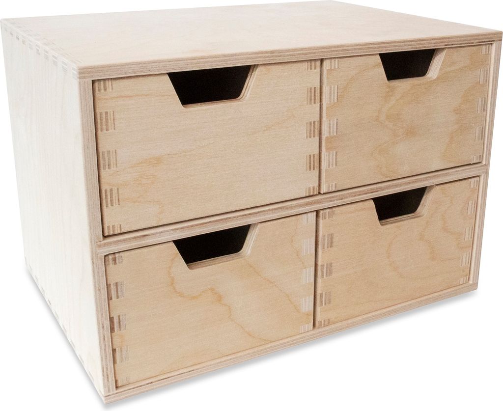 Creative Deco Drewniany organizer 4 szufladki | 28.5x20x19 Zdjęcie produktu
