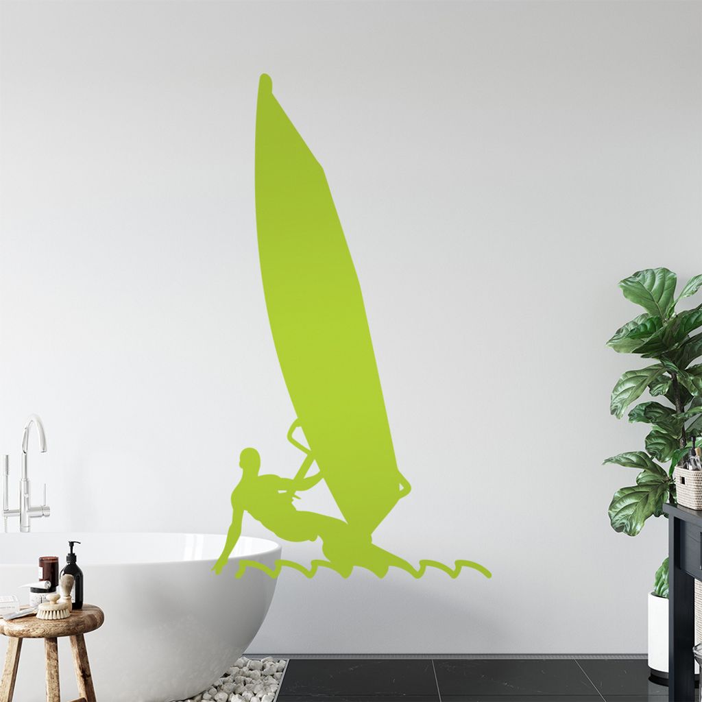 Windsurfen Segel Sportler Wandtattoo Wandaufkleber Wall Sticker - Dekoration, Küche, Wohnzimmer, Schlafzimmer, Badezimmer