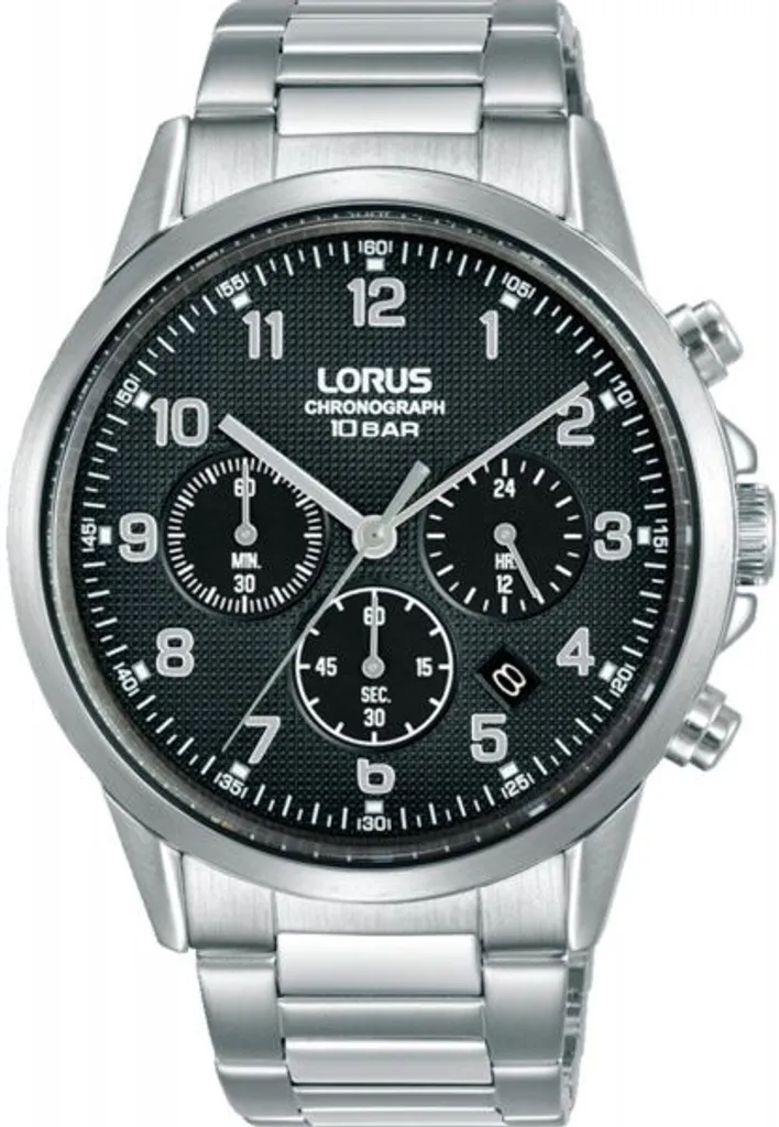 Montre Homme Chrono Lorus RT313KX9 Cadran Noir - Style Sport Chic Acier