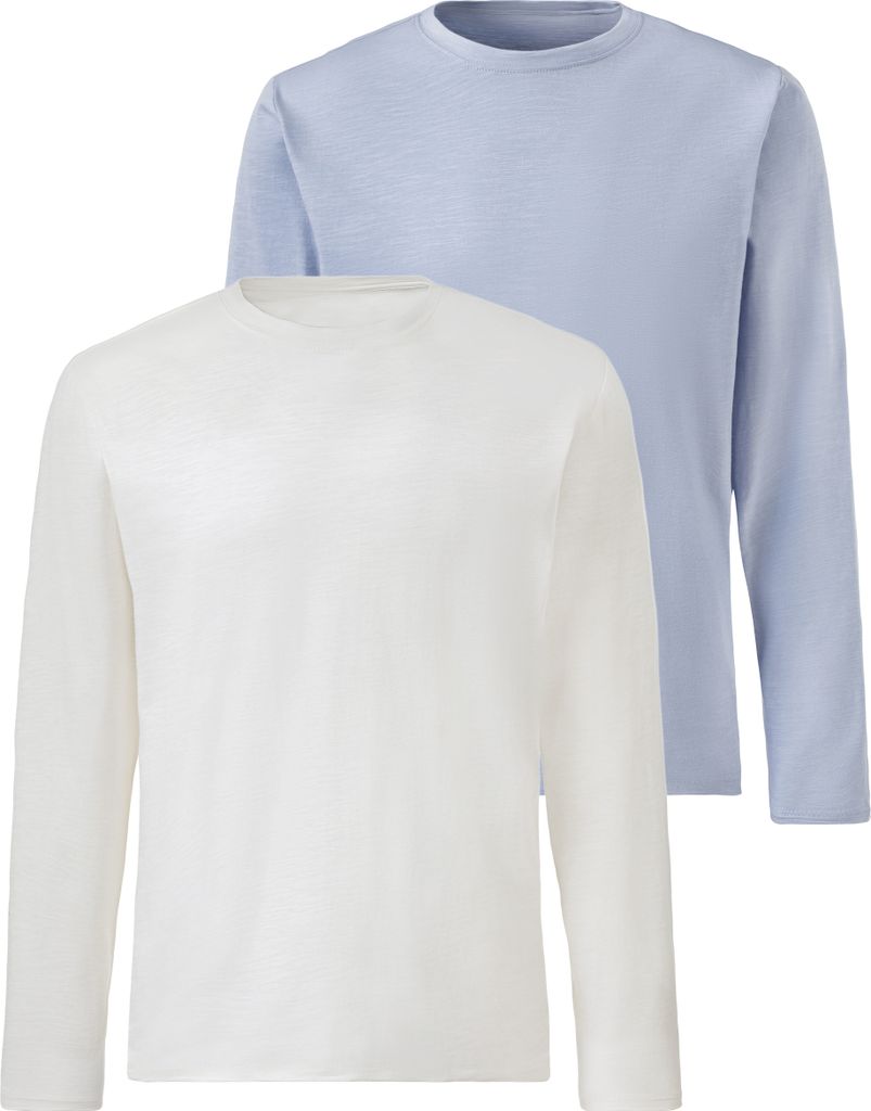 JOHN DEVIN Langarmshirt 2 -teilig hellblau / offwhite Größe XXL