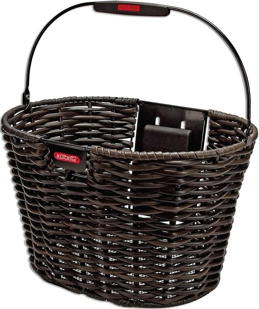 Košík KLICKfix Structura Oval – na riadidlá čierny/hnedý Obrázok produktu 