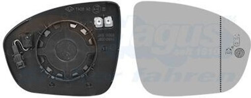 VAN WEZEL Spiegelglas Außenspiegel Rechts für RENAULT Captur II Asphärisch Beheizbar 4403836