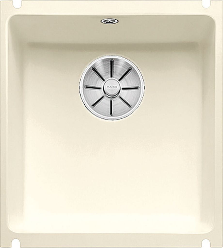 BLANCO SUBLINE 375-U Unterbauspüle / Keramik / magnolia glänzend / Stopfen
