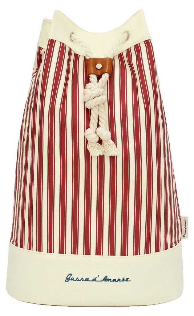 Gassa d'Amante Strandtasche Varigotti mit einem Seemannstau als Verschluss Rot One Size