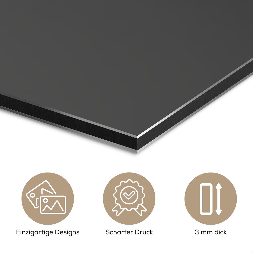 MuchoWow Wanddekoration Metall Metallbild Wandkunst 150x100 cm Besteck - Schwarz MuchoWow Aluminium Gemälde - Alu Dibond Bild