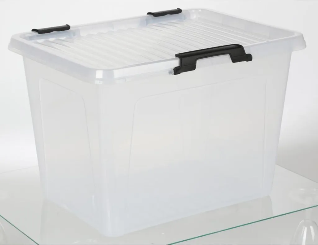 Caisse à Jouets 19L Transparente avec Charnières Fixes - Lot de 22 Bac