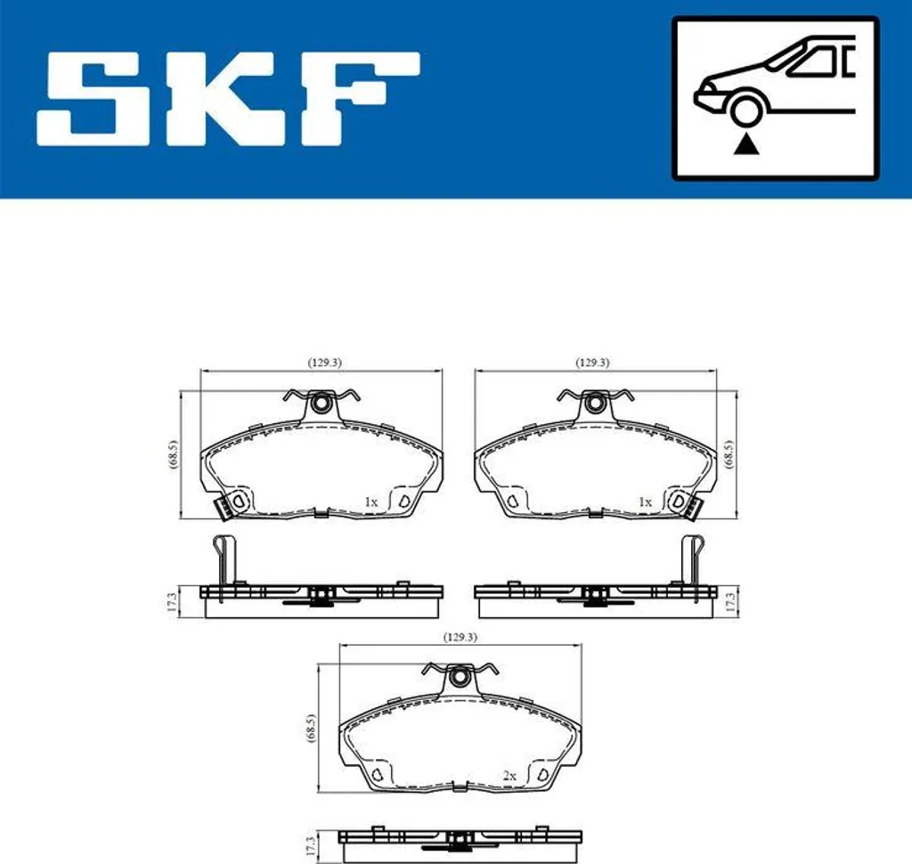 SKF VKBP 80479 A Jeu de Plaquettes de Frein à Disque OE SFP100260 Civic