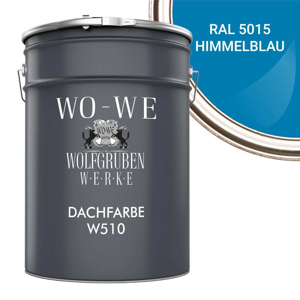 Dachfarbe Sockelfarbe Dachbeschichtung W510 Himmelblau RAL 5015 - 10L