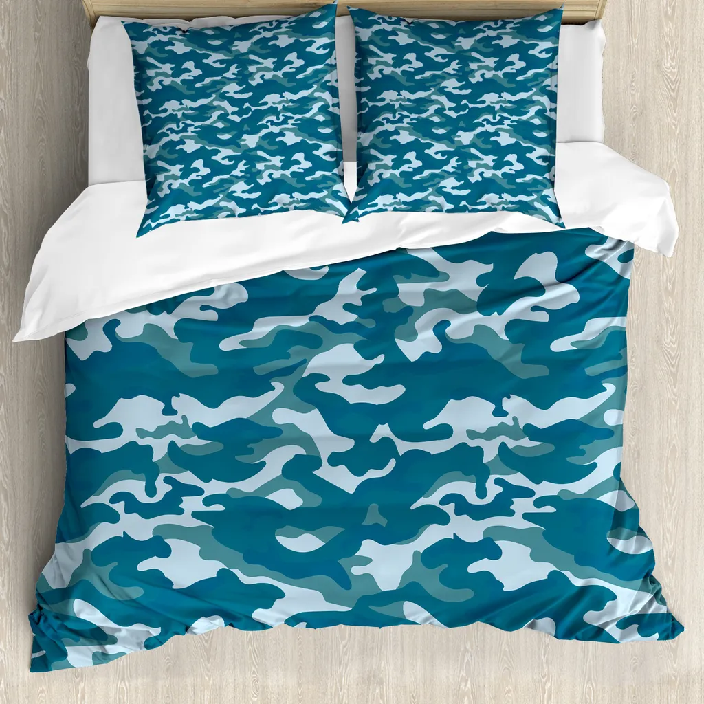 Offerta Copripiumino ABAKUHAUS Antiacaro Mimetico Blu 155x220 - Pronta Consegna