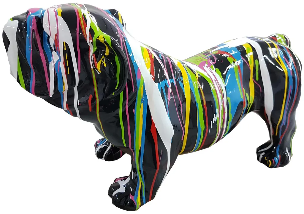 Figurine abstraite chien Statue Sculpture 32cm Chien A515D Noir Mat