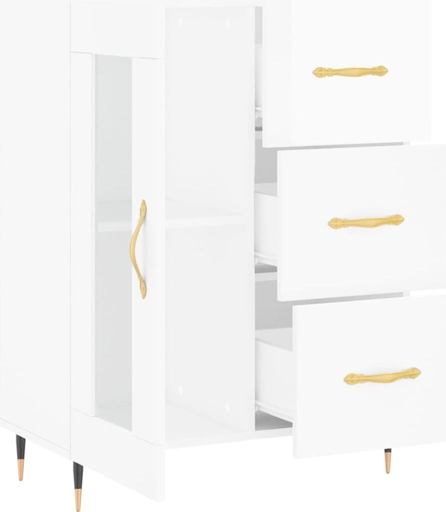 Kredens biały wysoki połysk 69,5x34x90 cm materiał Zdjęcie produktu 6