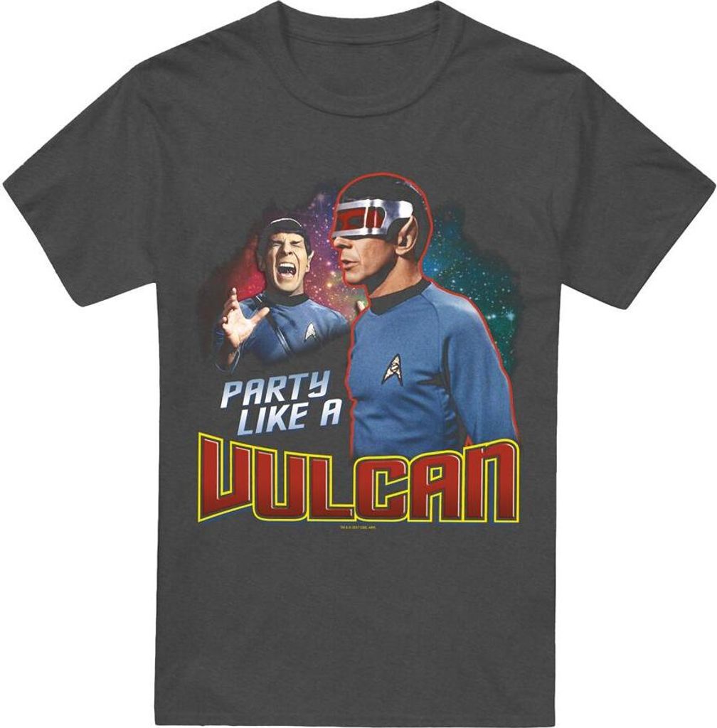 Star Trek - "Party Like a Vulcan" T-Shirt für Herren/Damen Uni TV17922 (S) (Holzkohle)