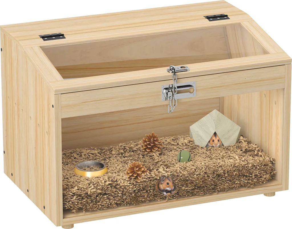 Cage hamsters nains et gerbilles en bois 55cm pour intérieur design