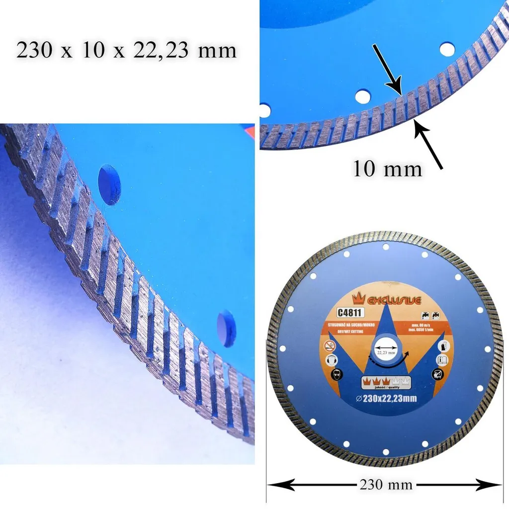Disque Diamant Turbo 230mm Richmann pour Béton - Coupe à Eau/Sec - 3
