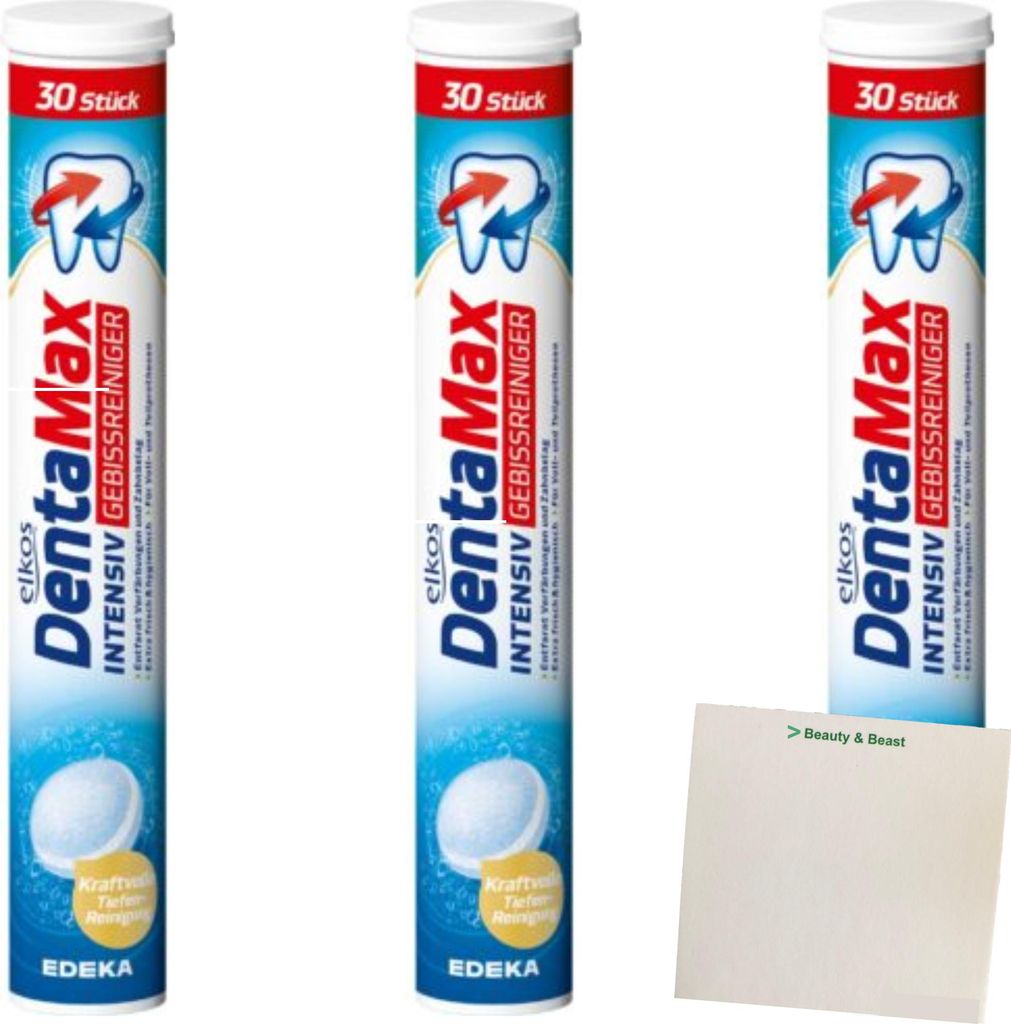 Elkos DentaMax Intensiv Gebissreiniger 3er Pack (3x30ST) + Produktbild 