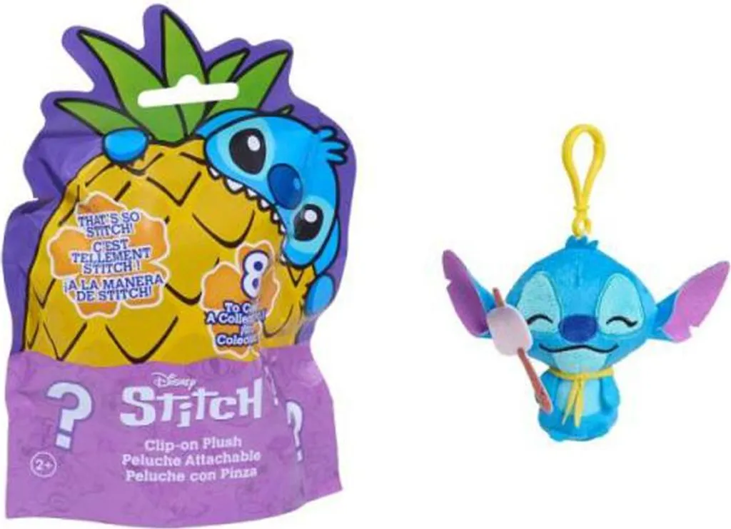 Peluche Stitch clip-on pour sac à dos Disney bleu mini doudou suspendu