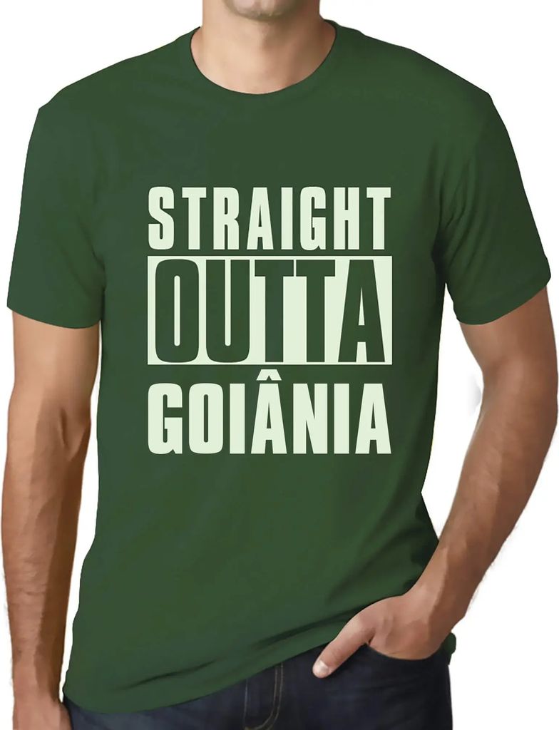 Herren Grafik T-Shirt Direkt aus Goiânia – Straight Outta Goiânia – Öko-Verantwortlich Vintage Jahrgang Kurzarm Lustige Druck Geburtstag Ges...