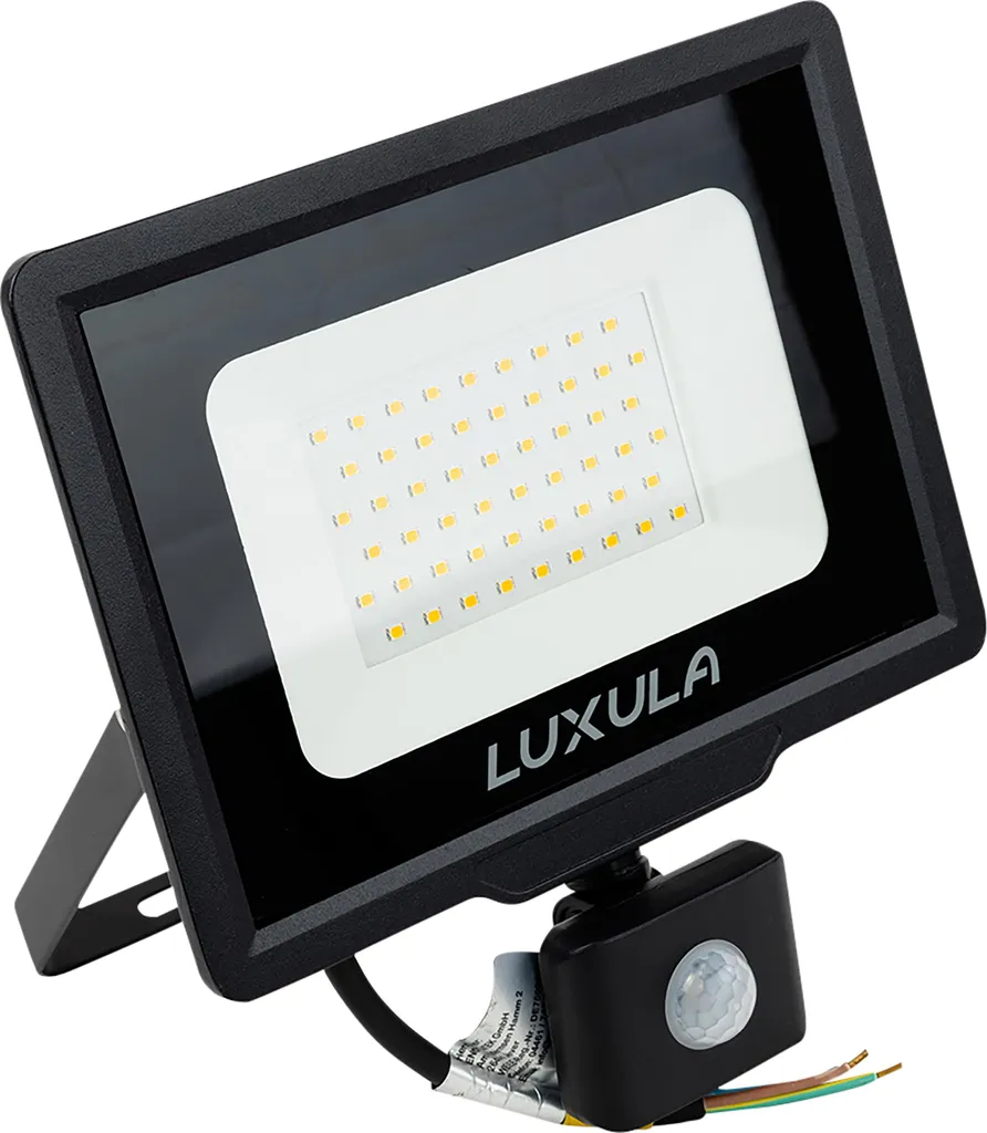 LUXULA Projecteur LED 50W avec détecteur de mouvement 5000lm noir