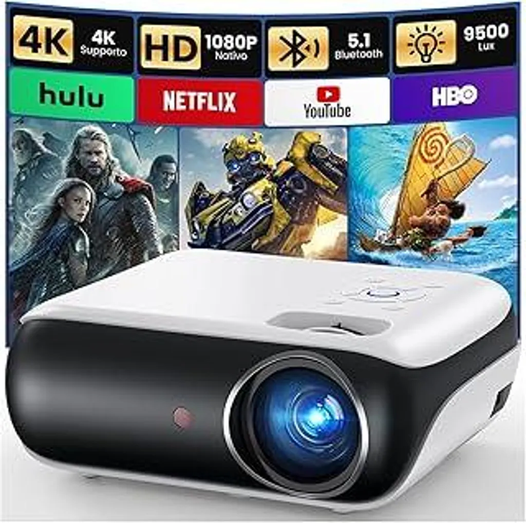 HAPPRUN H1 Mini Proiettore Full HD 1080P - Gaming e Home Cinema