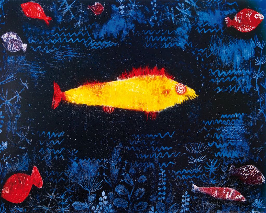 Paul Klee Kunstdruck Bild - Der Goldene Fisch, 1925 (40 x 50 cm)