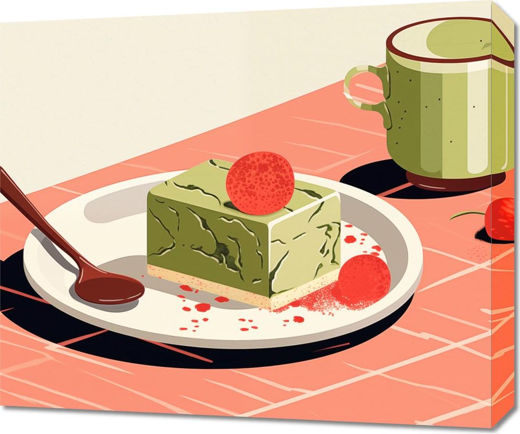 Bild 60x50cm Matcha-Dessert