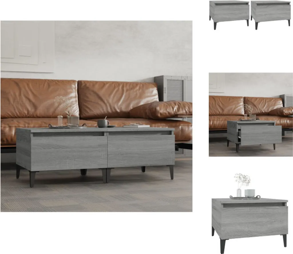 Tavolini Grigio Sonoma vidaXL Set da 2 | Eleganza Moderna 50x46x35 cm