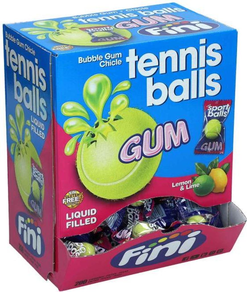 Fini Sport Balls Kaugummi Tennisball Bubble Gum 200 Stk Produktbild 