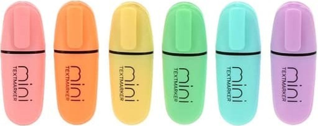 6 Pastell Mini Textmarker