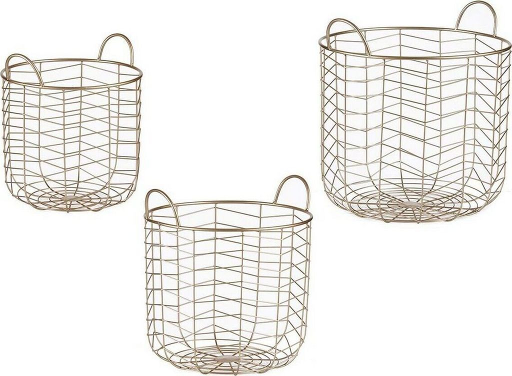 Sada košíků kulatých Golden Metal (3 ks) Obrázek produktu 