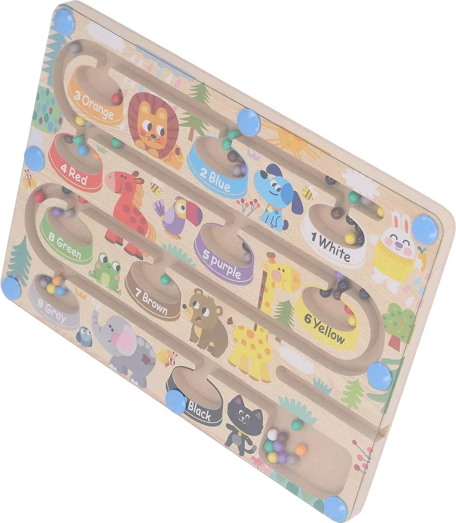 Jouet de comptage magnétique en bois S 30x22cm Labyrinthe des Couleurs