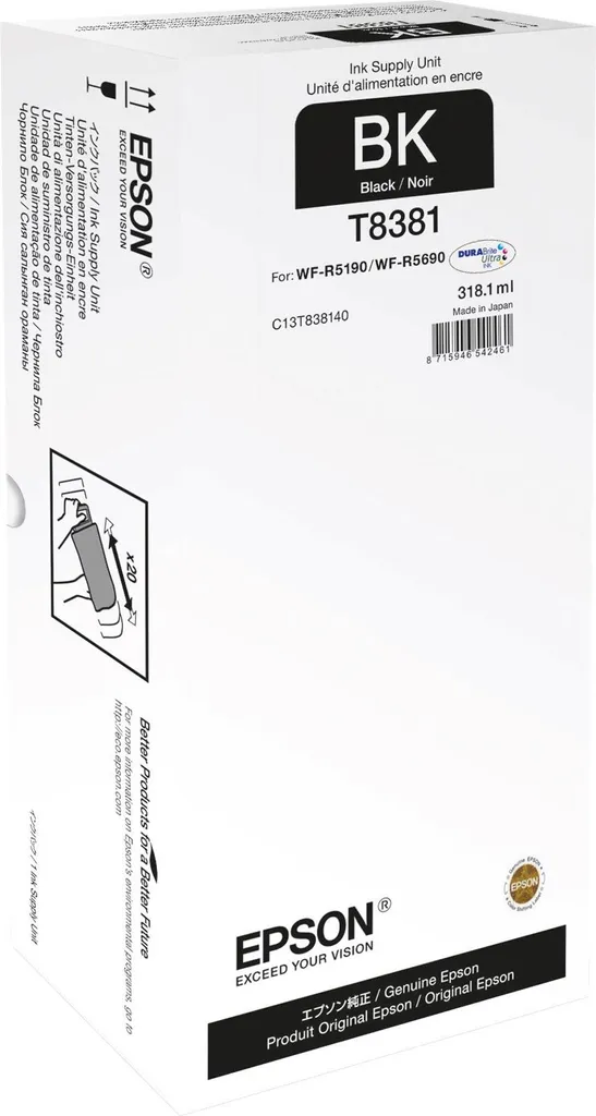 Epson T8381 Noir Encre Originale 318,1 ml pour tirages volumineux