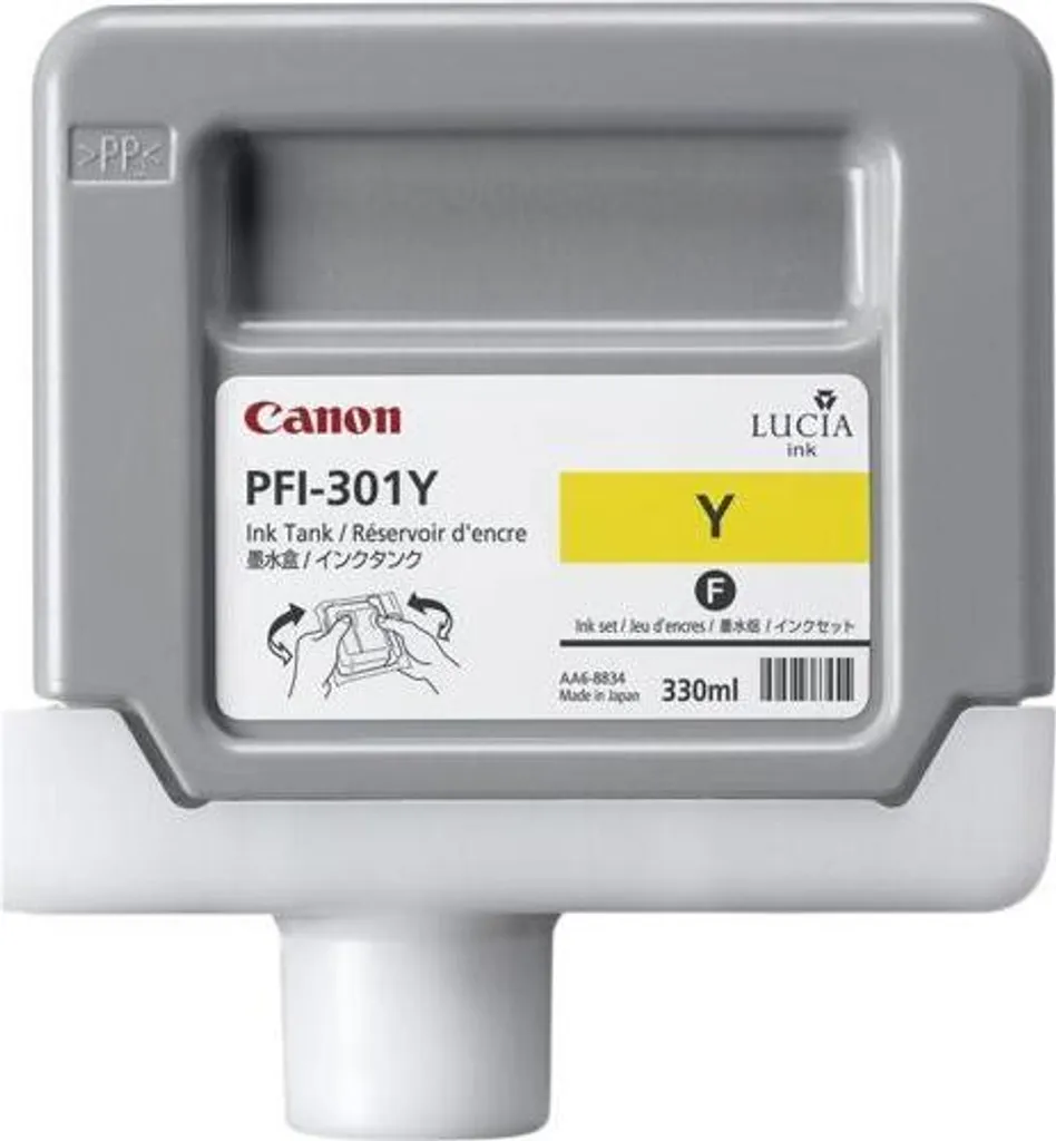 Cartouche Jaune Canon PFI-301Y pour Tirages Photo et Posters Qualité