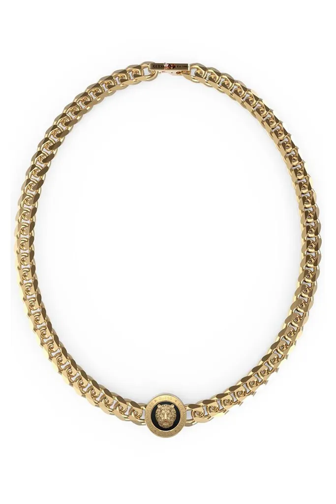 Collana Uomo Guess LION KING Oro Acciaio Inox Catena Trendy