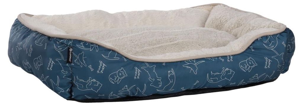 Flamingo Hundebett Lilly rechteckig blau, Maße: 60 x 50 x 14 cm