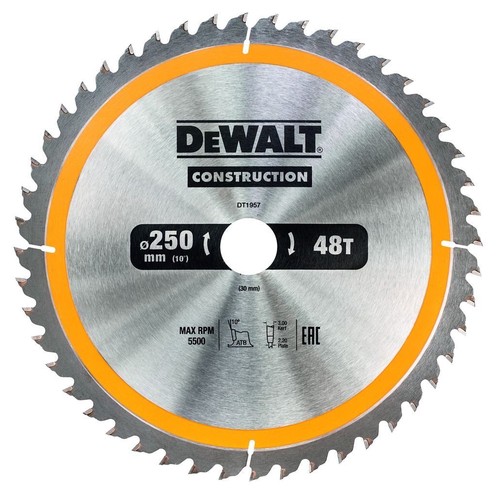 A close-up, front-facing view of a circular saw blade.
