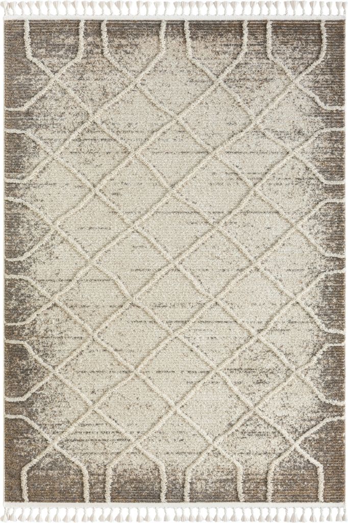 MY-RUG Teppich, Meera 1, 230x160, beige, Hochflorteppich, Hoch-Tief Effekt, leicht glänzend, Rechteckig