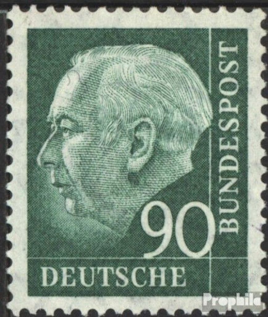 Briefmarken BRD (BR.Deutschland) 1957 Mi 265x v, geriffelte Gummierung postfrisch Bundespräsident Heuss (II)