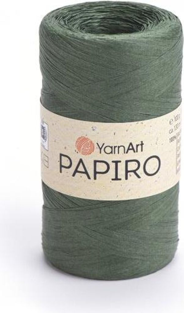 YarnArt Papiro 1312 Gruen Papier Raffia 100g 130m Bast Sommer Haekeln Taschen