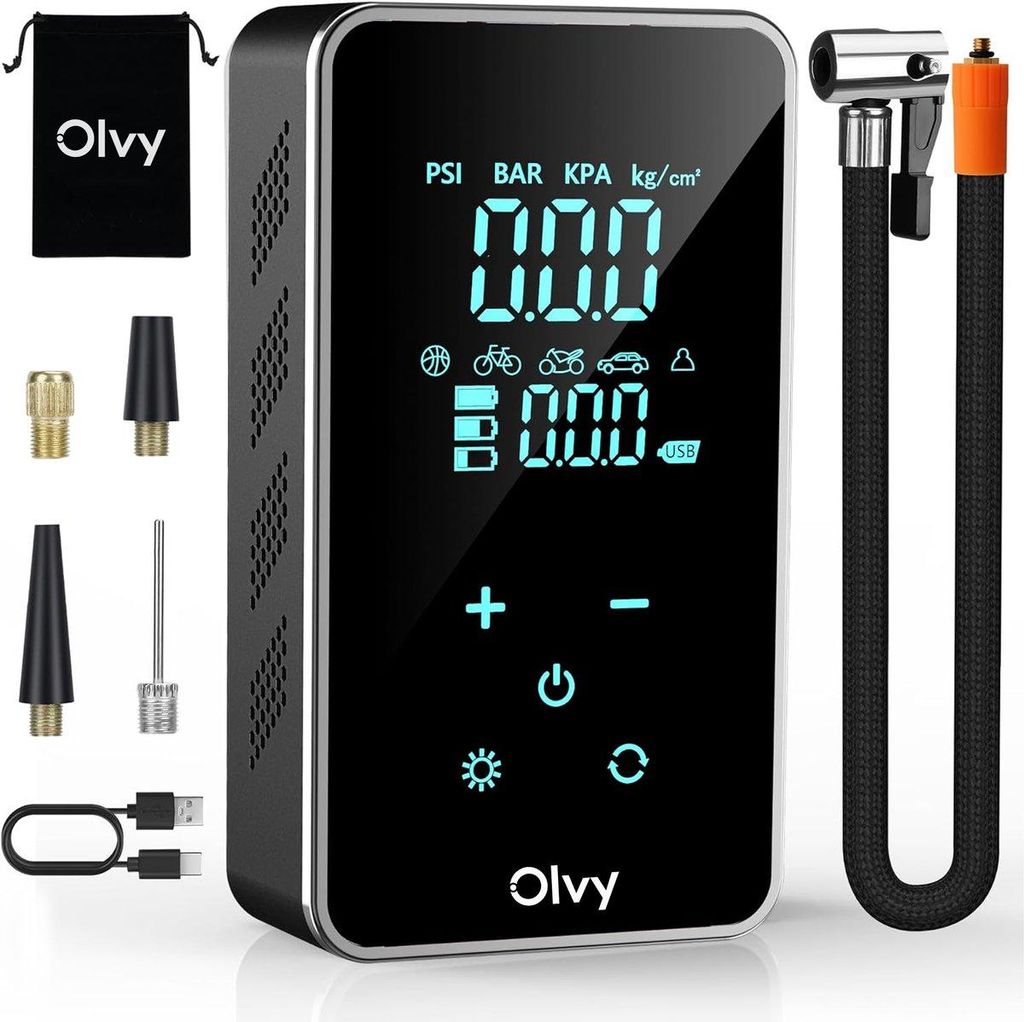 Olvy Kompresor powietrza, mini pompka do opon 7000 mAh, Zdjęcie produktu 