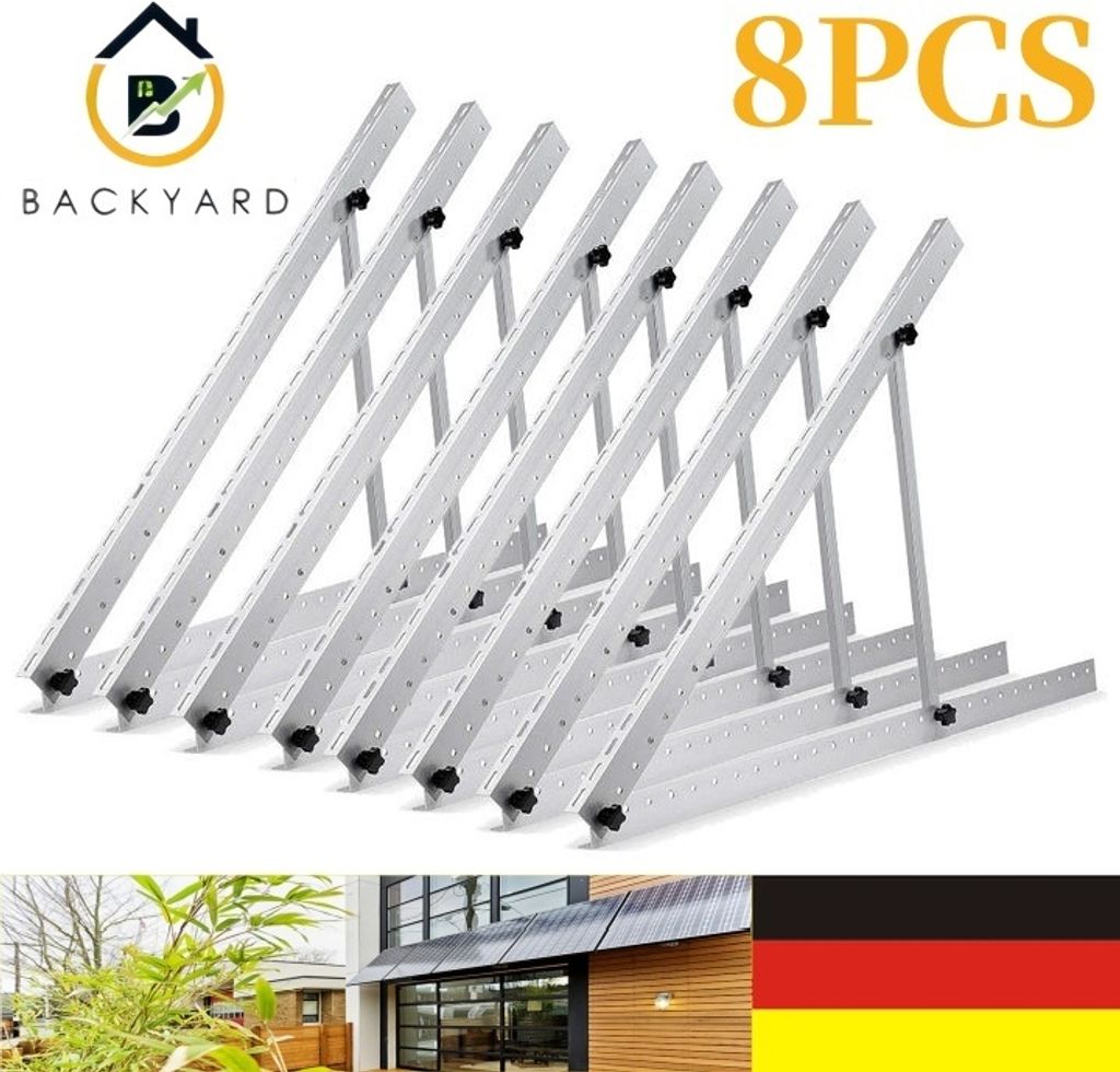 8PCS Solarmodul Halterung 114CM Halterung Balkonkraftwerk für 100W-400W Solarpanel für Dachhalterungen Solarmodule