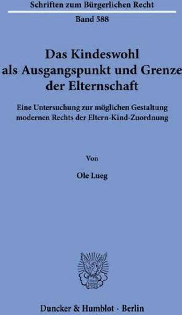 Das Kindeswohl als Ausgangspunkt und Grenze der Elternschaft
